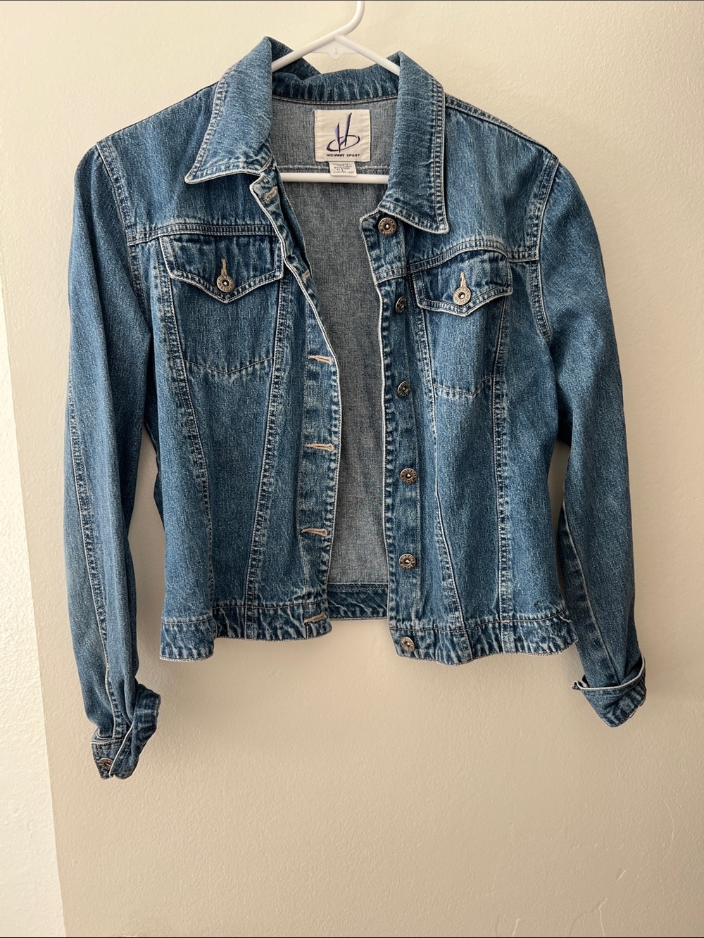 Denim Jacket in Mid Blue by Cherokee